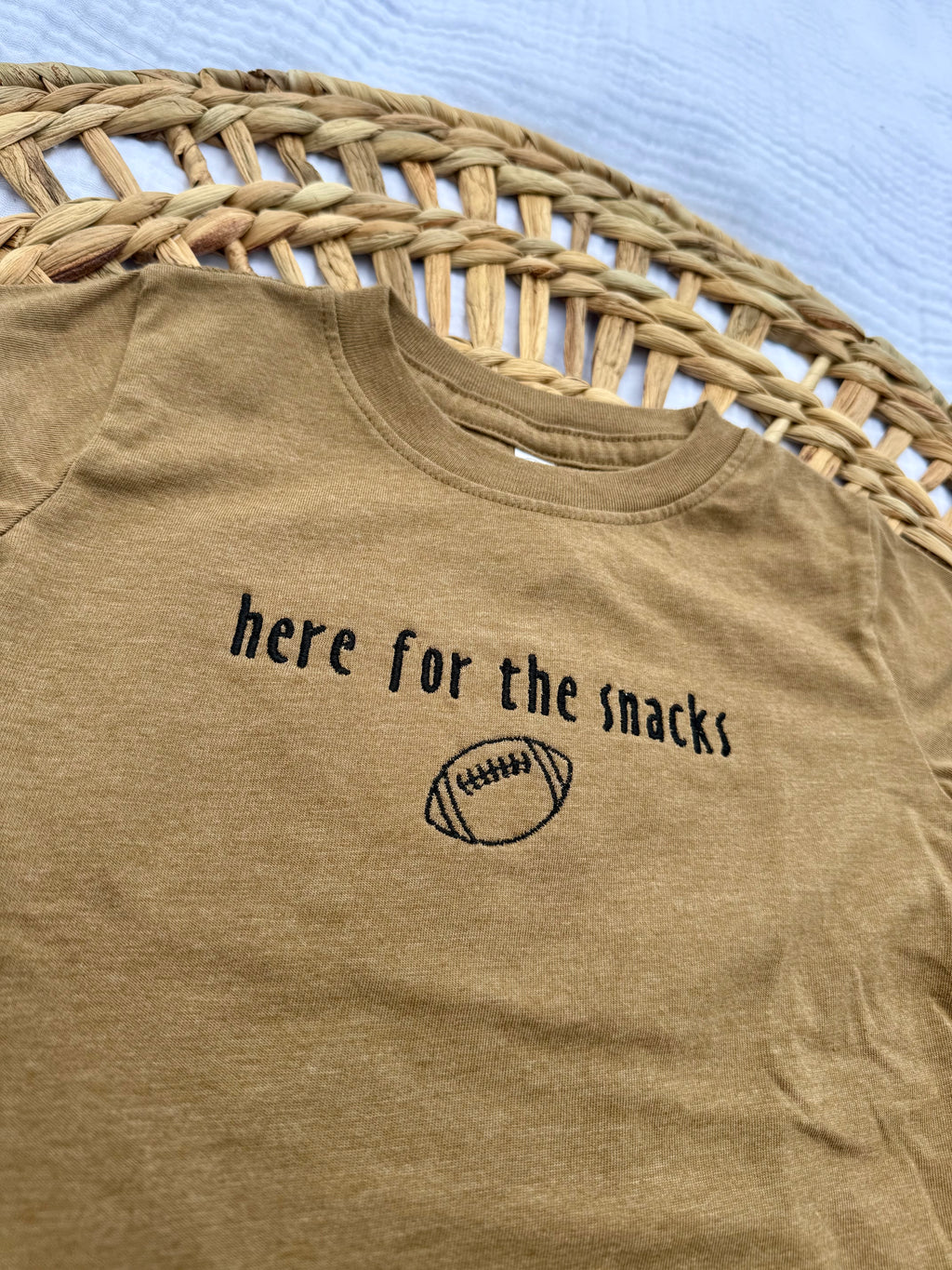 “here for the snacks” tee